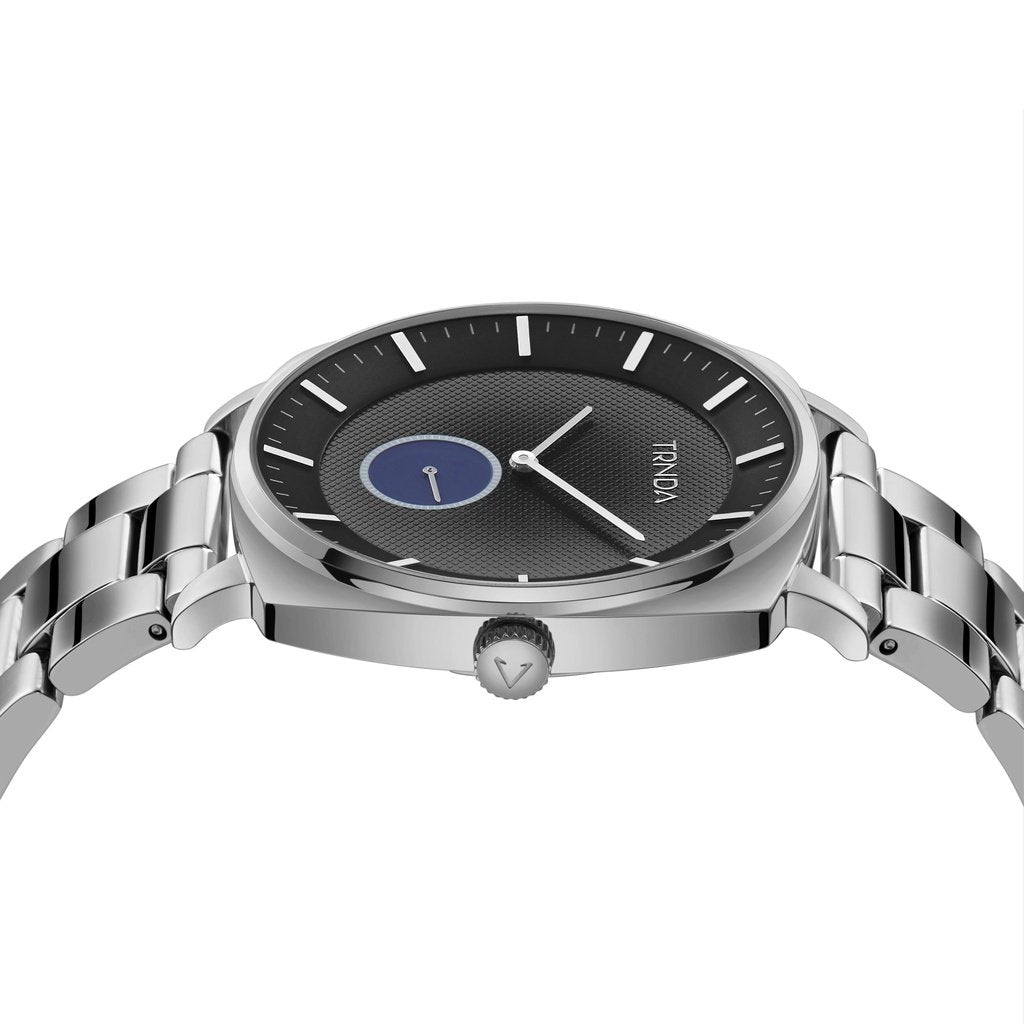 Trnda Men's Stainless Steel Watch, Silver Gradient Dial | Trnda45mm